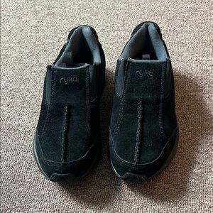 Ryka Black Suede Slip-On Shoes NIB